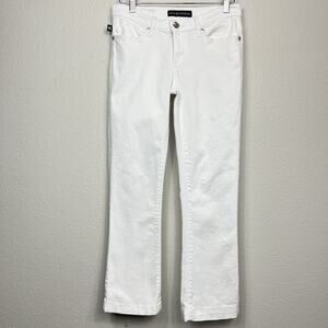 Rock & Republic Kasandra Women’s Size 6 Flared White Jeans Embellished Pockets